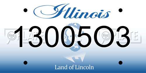 13005O3 Illinois License Plate