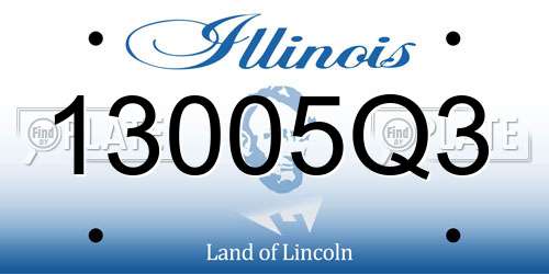 13005Q3 Illinois License Plate