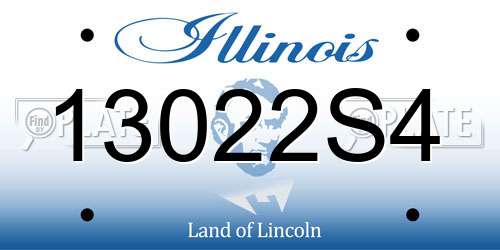 13022S4 Illinois License Plate