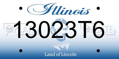 13023T6 Illinois License Plate