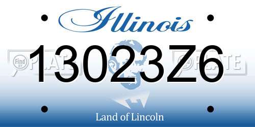 13023Z6 Illinois License Plate