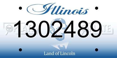 1302489 Illinois License Plate