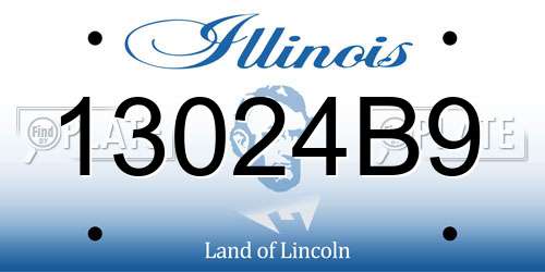 13024B9 Illinois License Plate