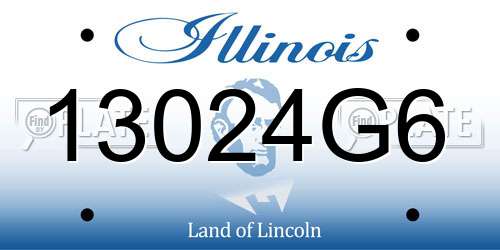 13024G6 Illinois License Plate