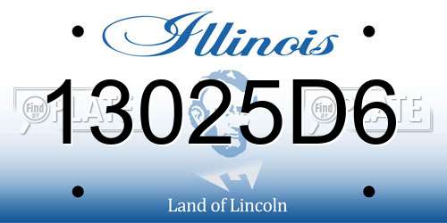 13025D6 Illinois License Plate