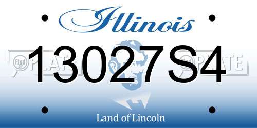 13027S4 Illinois License Plate
