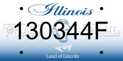130344F Illinois License Plate