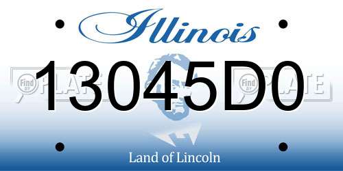 13045D0 Illinois License Plate