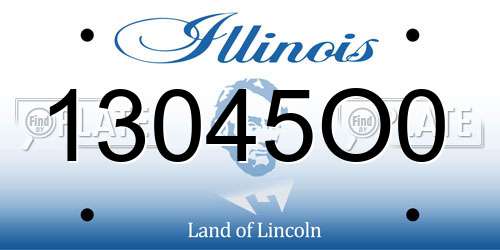 13045O0 Illinois License Plate