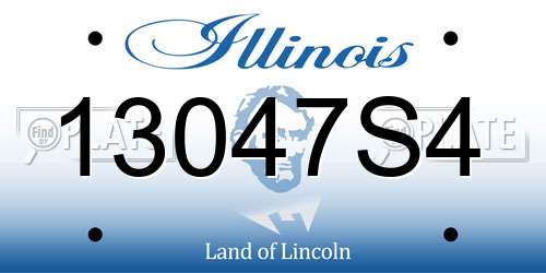 13047S4 Illinois License Plate