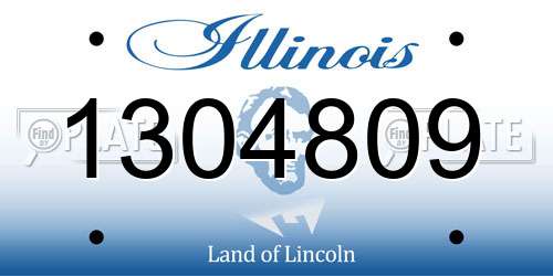 1304809 Illinois License Plate