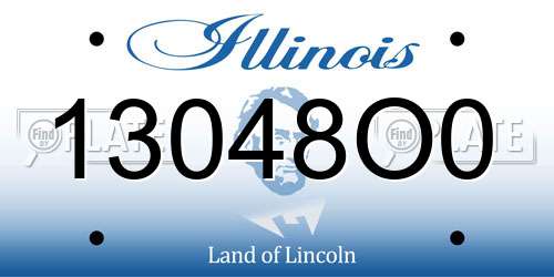 13048O0 Illinois License Plate