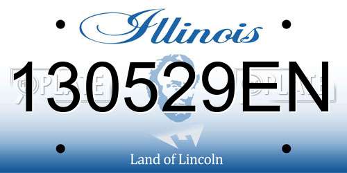 130529EN Illinois License Plate