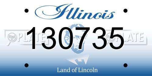 130735 Illinois License Plate