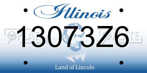 13073Z6 Illinois License Plate