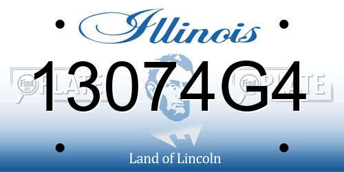 13074G4 Illinois License Plate