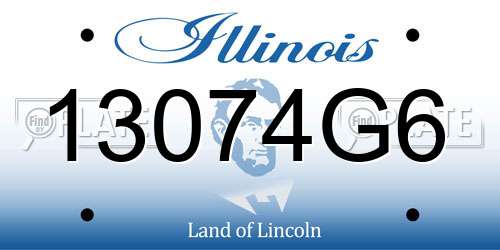 13074G6 Illinois License Plate