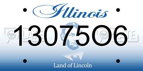 13075O6 Illinois License Plate