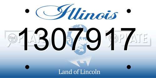 1307917 Illinois License Plate