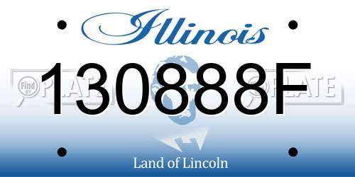 130888F Illinois License Plate