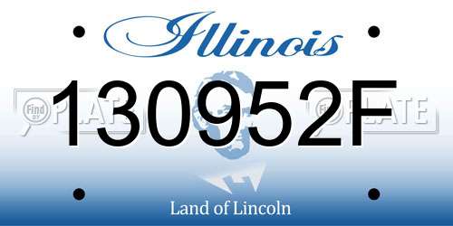 130952F Illinois License Plate