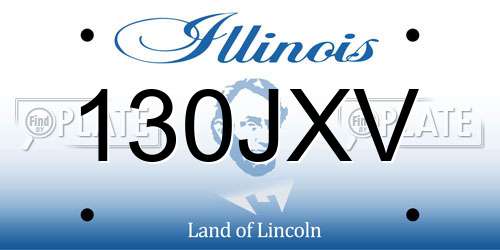 130JXV Illinois License Plate