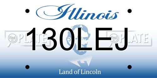 130LEJ Illinois License Plate