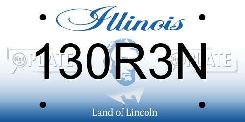 130R3N Illinois License Plate