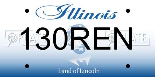 130REN Illinois License Plate