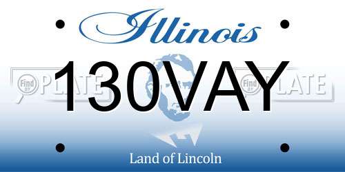 130VAY Illinois License Plate