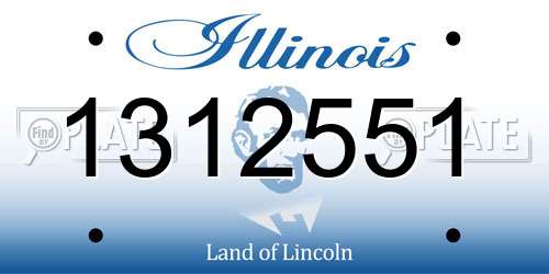1312551 Illinois License Plate