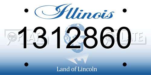 1312860 Illinois License Plate