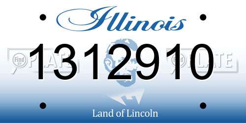 1312910 Illinois License Plate