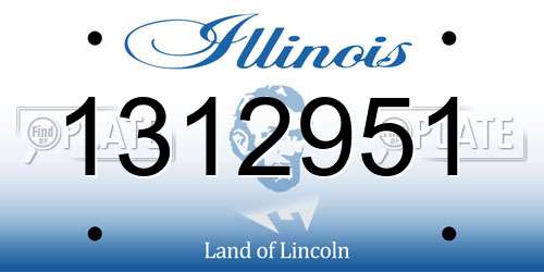 1312951 Illinois License Plate