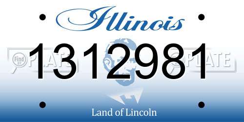 1312981 Illinois License Plate