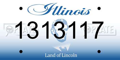 1313117 Illinois License Plate