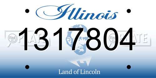 1317804 Illinois License Plate
