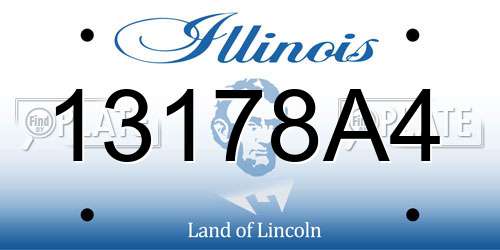 13178A4 Illinois License Plate