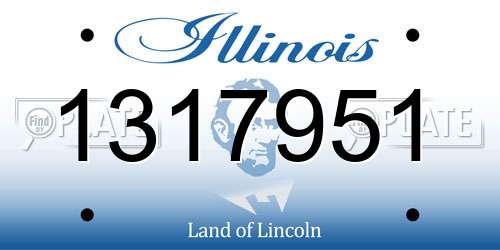1317951 Illinois License Plate