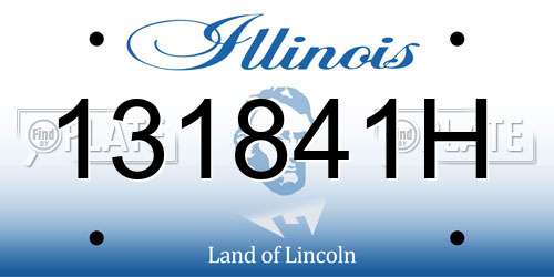131841H Illinois License Plate