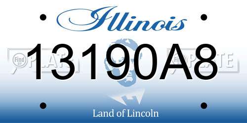 13190A8 Illinois License Plate