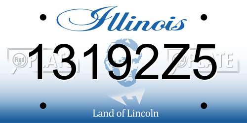 13192Z5 Illinois License Plate