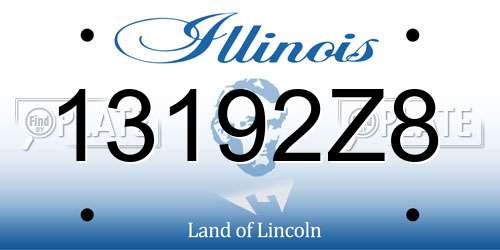 13192Z8 Illinois License Plate