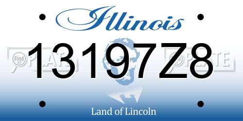 13197Z8 Illinois License Plate