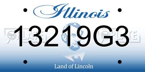 13219G3 Illinois License Plate