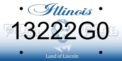 13222G0 Illinois License Plate