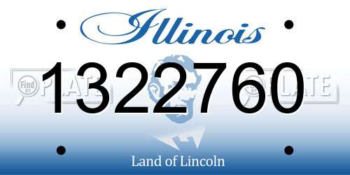 1322760 Illinois License Plate