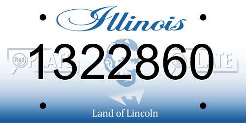 1322860 Illinois License Plate
