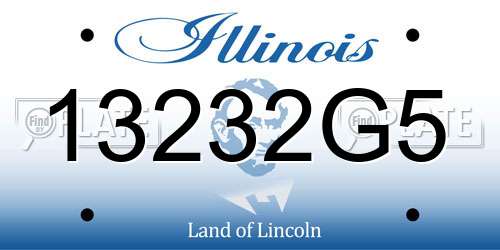 13232G5 Illinois License Plate