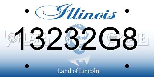 13232G8 Illinois License Plate